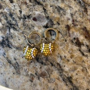 Tennis ball heart earrings